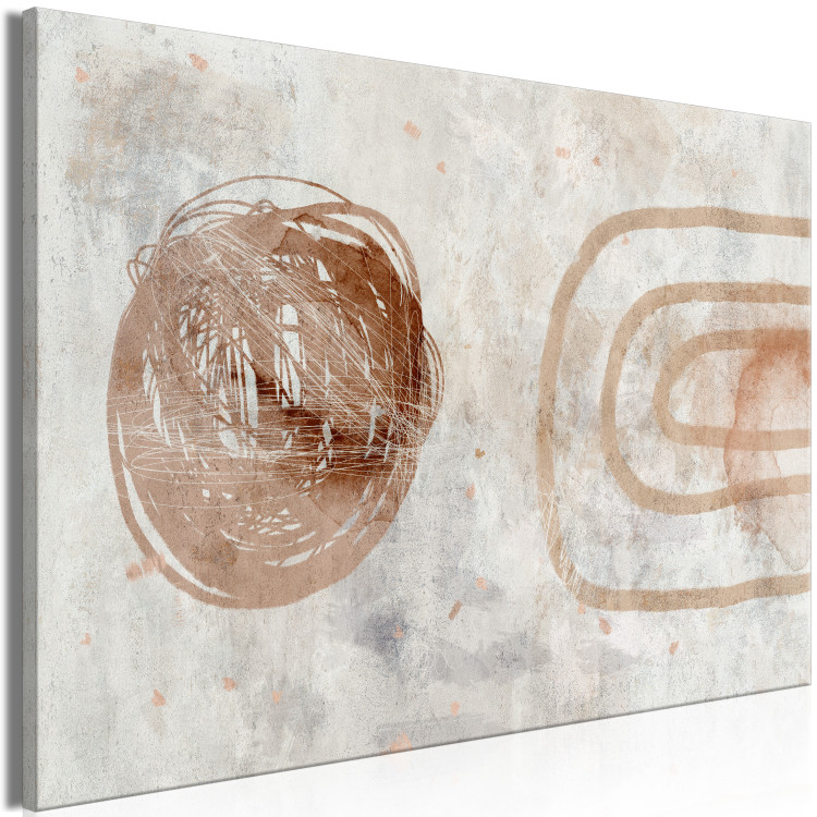 Canvas Art Print Copper ball - abstraction with the motif of circles and curled threads 135234 additionalImage 2