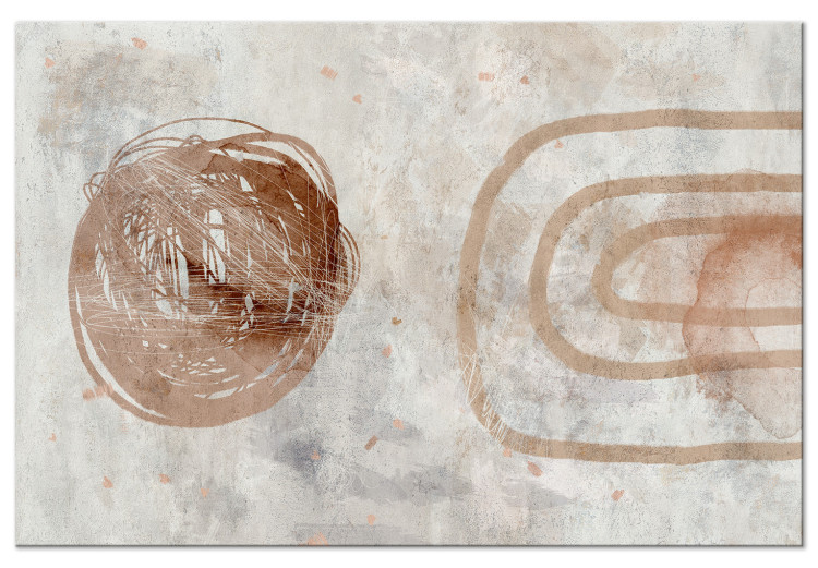 Canvas Art Print Copper ball - abstraction with the motif of circles and curled threads 135234