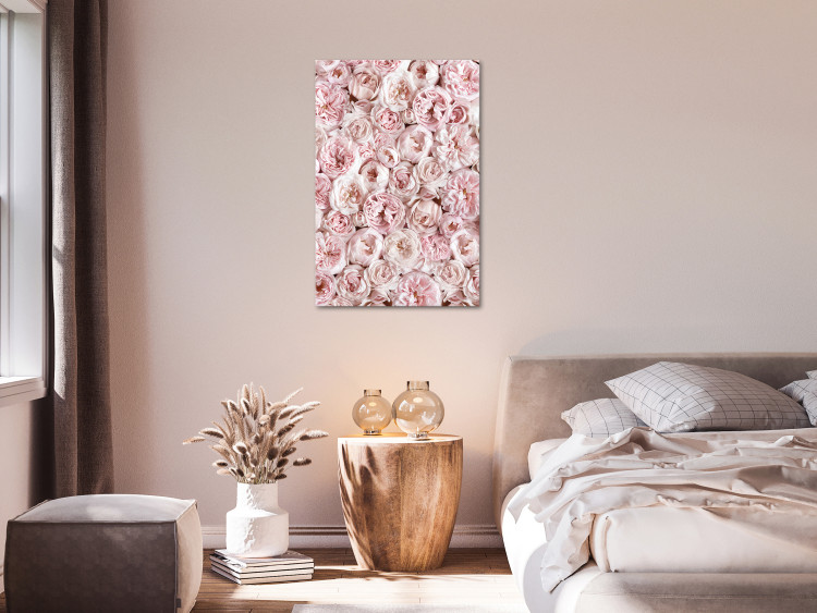 Canvas Art Print Rose Carpet - Carpet with pink flowers seen from above in pink color 135534 additionalImage 3