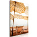 Canvas Art Print Beach umbrellas - Landscape with sand, sun loungers and Mediterranean 135834 additionalThumb 2