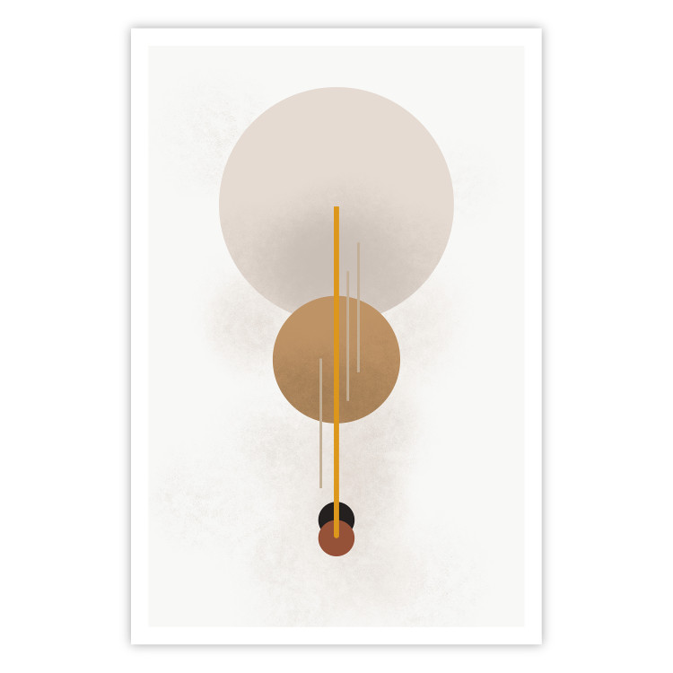 Poster Spanish Guitar - simple geometric abstraction with circles and a light background 136534