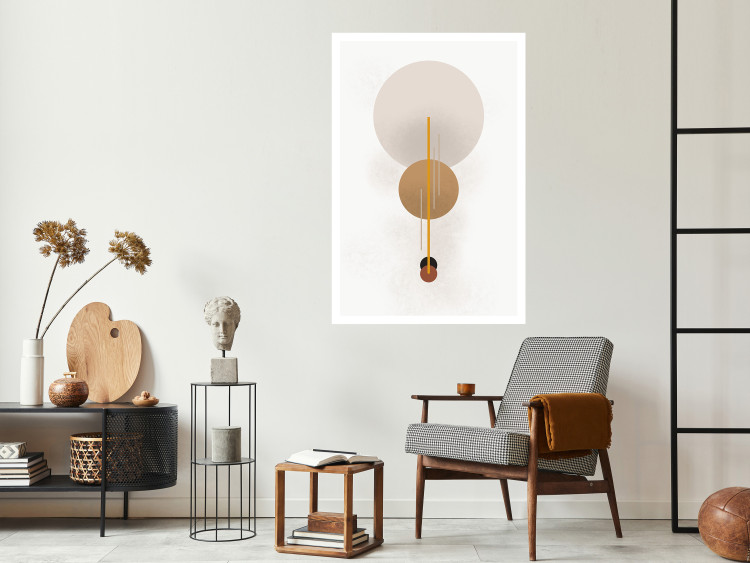 Poster Spanish Guitar - simple geometric abstraction with circles and a light background 136534 additionalImage 6