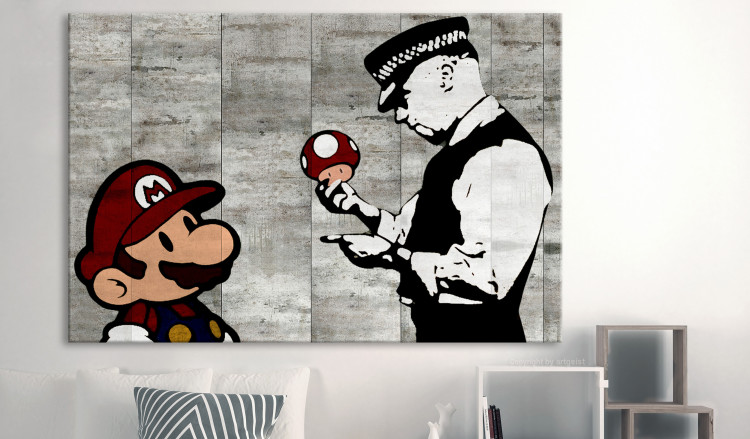 Large canvas print Banksy: Mario Bros [Large Format] 137534 additionalImage 5