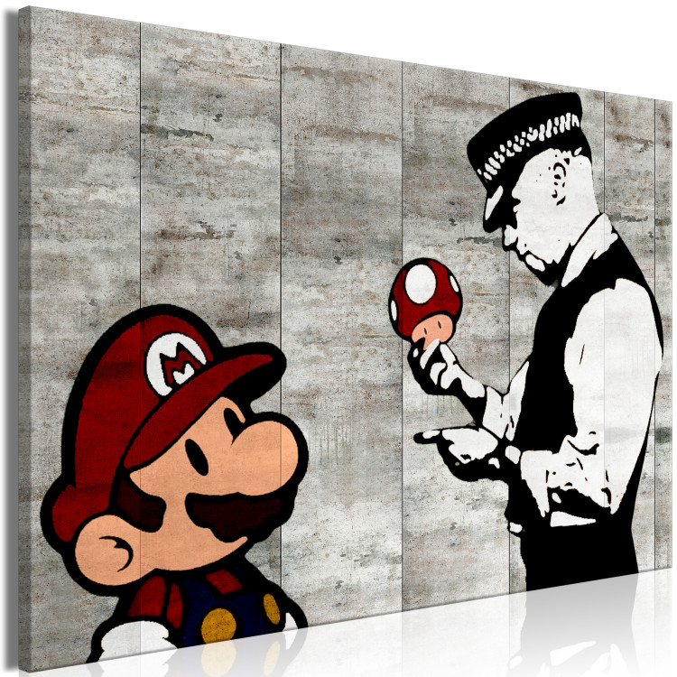 Large canvas print Banksy: Mario Bros [Large Format] 137534 additionalImage 3