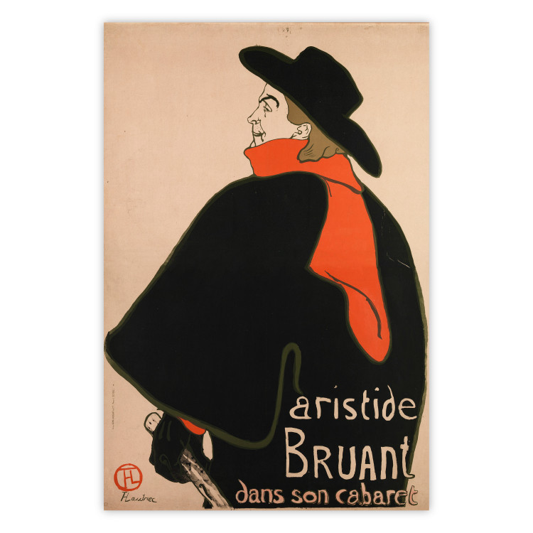 Wall Poster Aristide Bruant: In His Cabaret - French text and a man 137834