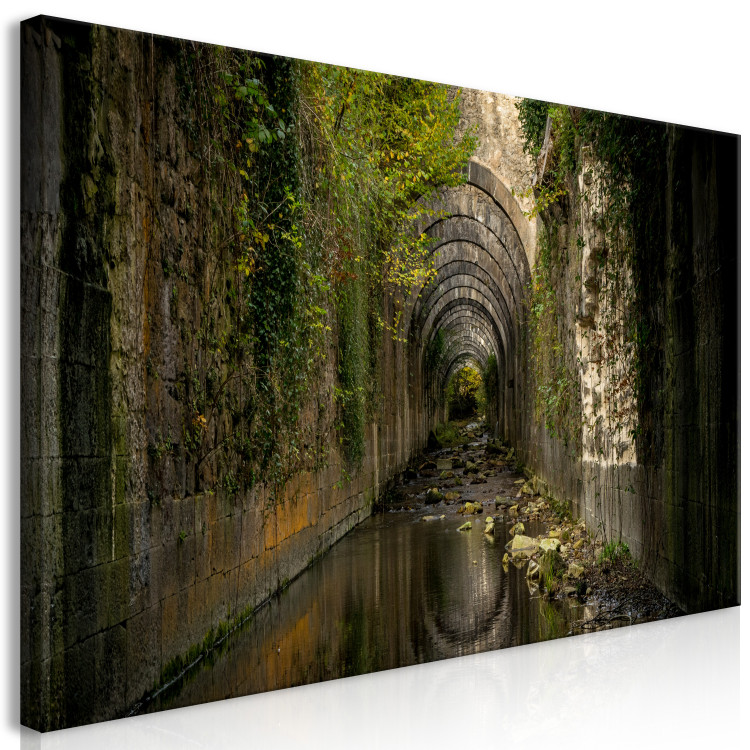 Canvas Print Tunnel in Orbaitzeta (1-piece) Wide - landscape with a floral motif 143234 additionalImage 2