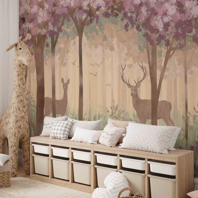 Photo Wallpaper Landscape for children - wild animals motif on a fairy tale forest background 143434 additionalImage 3