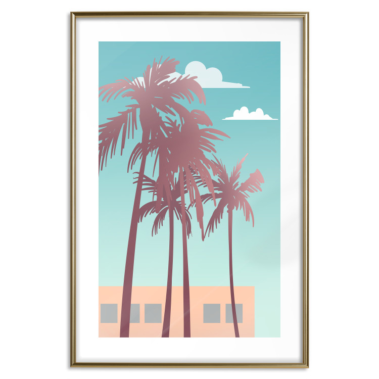 Wall Poster Miami Palm Trees - Holiday View With Blue Sky and White Clouds 144334 additionalImage 24