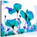 Canvas Turquoise Meadow (1-piece) wide - blue poppies on a colorful background 145134 additionalThumb 2