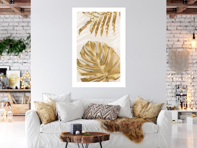 Wall Poster Golden Leaves With an Elegant Monster - Plants With a Festive Atmosphere 148434 additionalImage 8