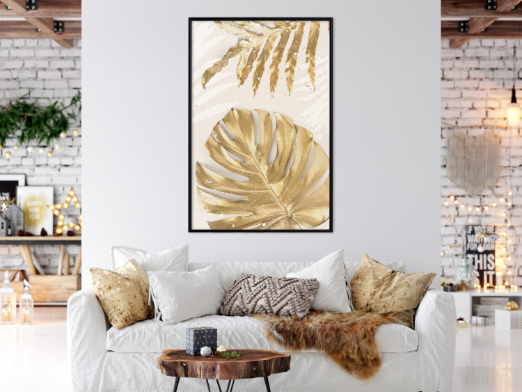 Wall Poster Golden Leaves With an Elegant Monster - Plants With a Festive Atmosphere 148434 additionalImage 9