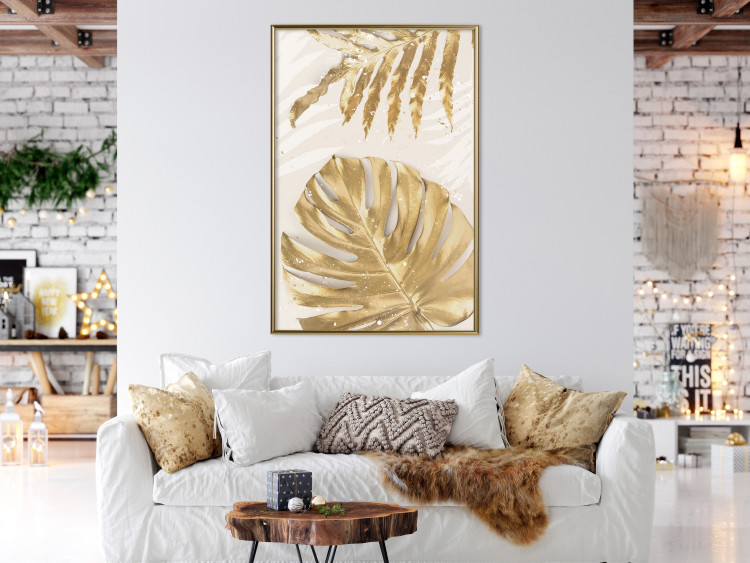 Wall Poster Golden Leaves With an Elegant Monster - Plants With a Festive Atmosphere 148434 additionalImage 14