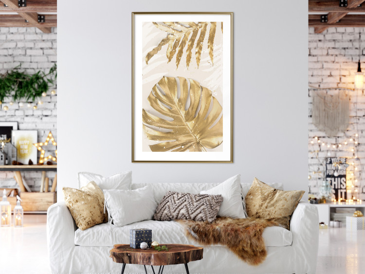 Wall Poster Golden Leaves With an Elegant Monster - Plants With a Festive Atmosphere 148434 additionalImage 12