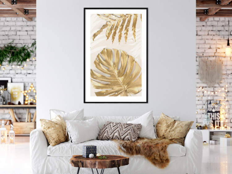 Wall Poster Golden Leaves With an Elegant Monster - Plants With a Festive Atmosphere 148434 additionalImage 15