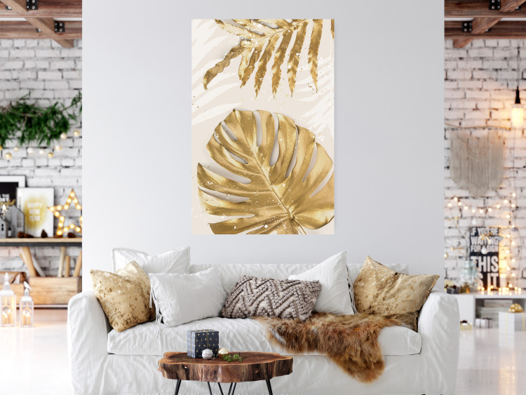 Wall Poster Golden Leaves With an Elegant Monster - Plants With a Festive Atmosphere 148434 additionalImage 7