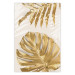 Wall Poster Golden Leaves With an Elegant Monster - Plants With a Festive Atmosphere 148434