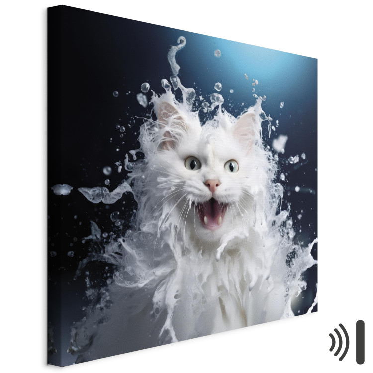 Canvas Print AI Norwegian Forest Cat - Wet Animal Fantasy Portrait - Square 150134 additionalImage 8