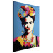 Large canvas print Frida Kahlo - Portrait of a Woman in Pop-Art Style on a Blue Background [Large Format] 152234 additionalThumb 3