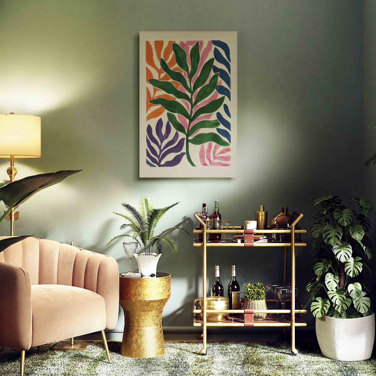 Canvas Print Colorful Leaves - A Composition Inspired by the Work of Matisse 159934 additionalImage 3