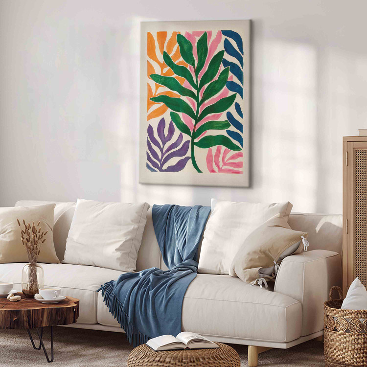 Canvas Print Colorful Leaves - A Composition Inspired by the Work of Matisse 159934 additionalImage 10