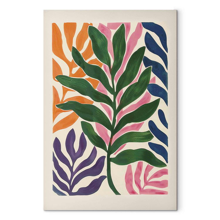 Canvas Print Colorful Leaves - A Composition Inspired by the Work of Matisse 159934
