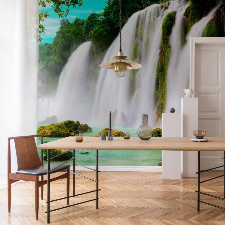 Wall Mural Beauty of Nature - Landscape of Waterfalls Flowing into a Stony Lake 60034 additionalImage 6