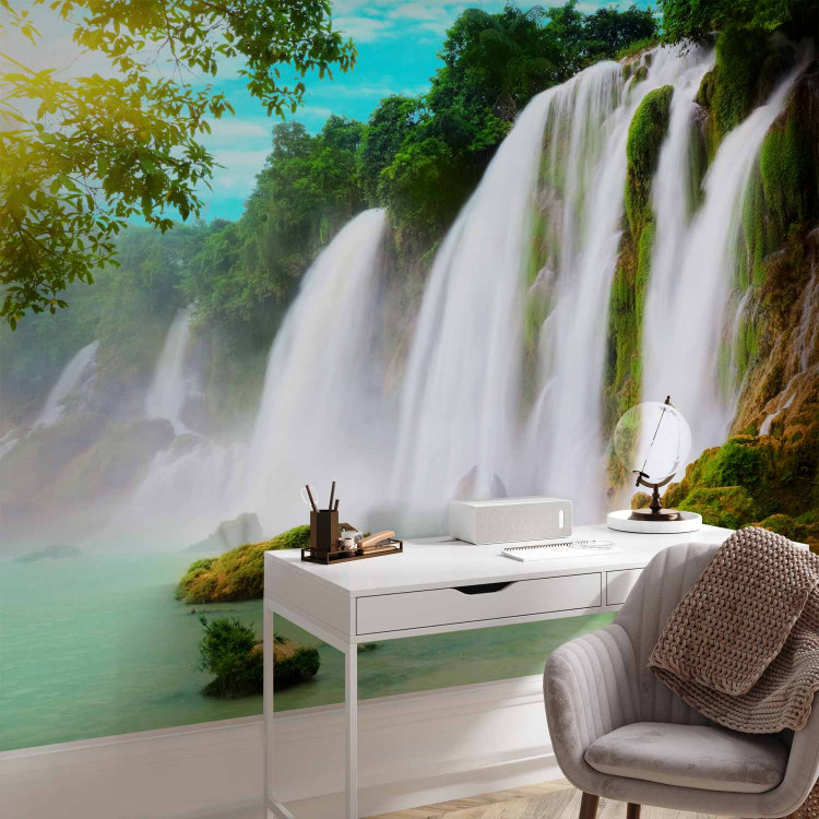 Wall Mural Beauty of Nature - Landscape of Waterfalls Flowing into a Stony Lake 60034 additionalImage 4