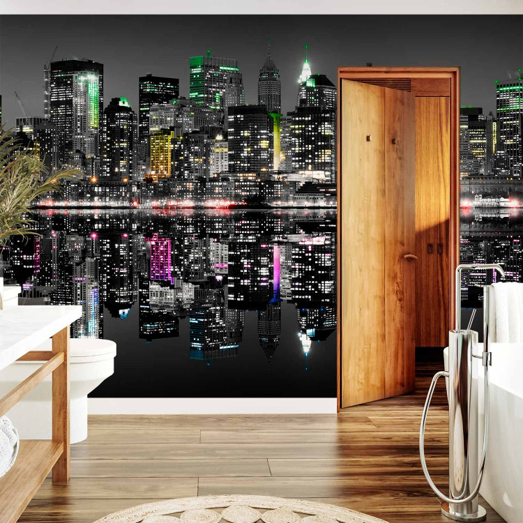 Wall Mural Nighttime New York - Architecture with Skyscrapers and Colorful Elements 61534 additionalImage 8
