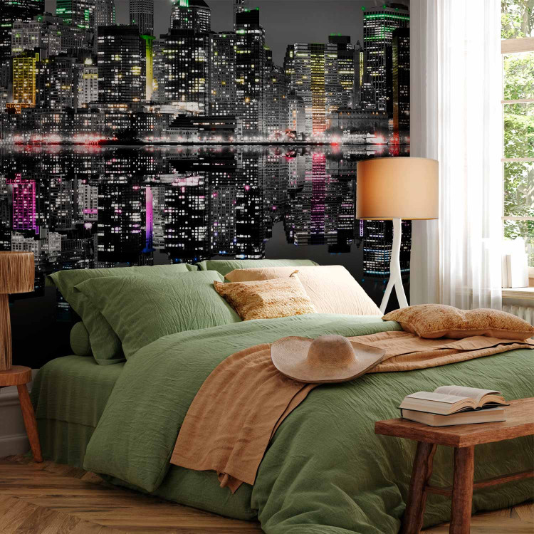 Wall Mural Nighttime New York - Architecture with Skyscrapers and Colorful Elements 61534 additionalImage 2