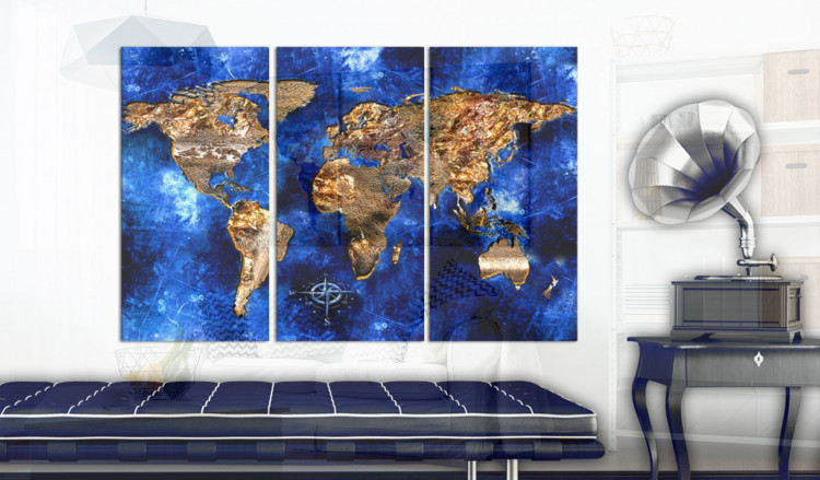 Decorative Pinboard Golden Continents [Cork Map] 92234 additionalImage 3