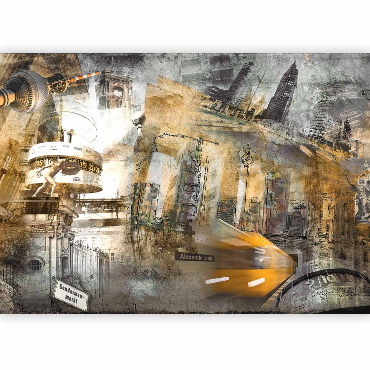 Wall Mural Berlin - collage (orange) 97234 additionalImage 5
