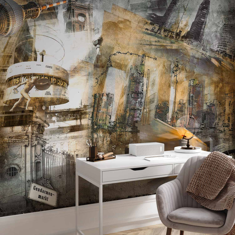 Wall Mural Berlin - collage (orange) 97234 additionalImage 4