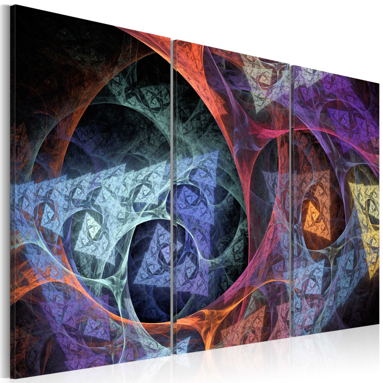 Canvas Print Abstraction in Mysterious Tones - Colorful Figures on Dark Background 97634 additionalImage 2
