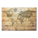 Canvas Art Print World Map: Planks (1-piece) - Continents on Wooden Texture 98534 additionalThumb 7