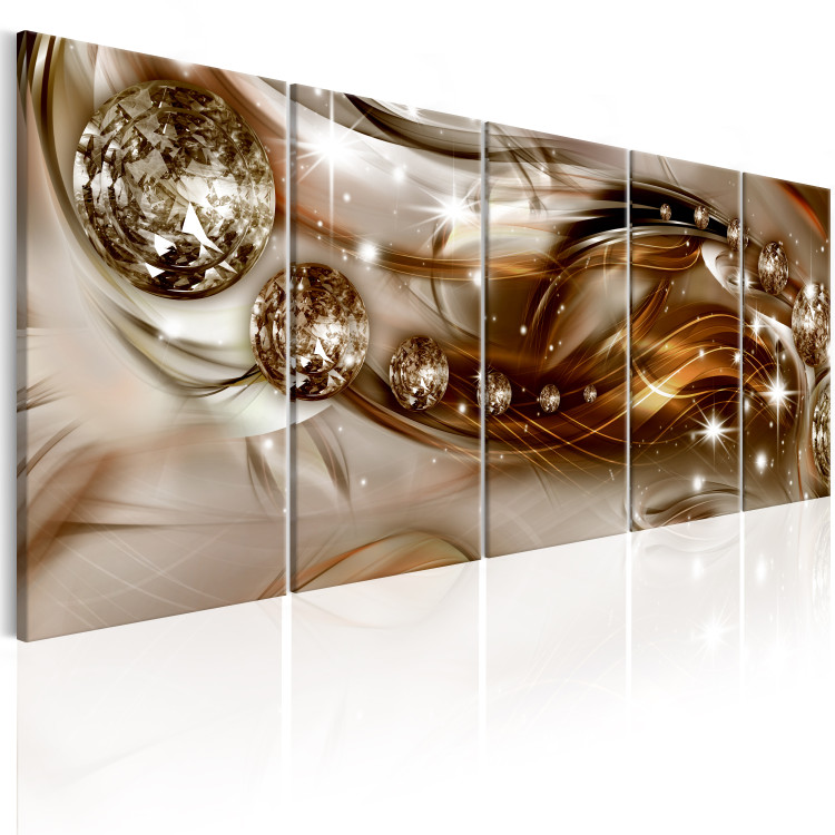 Canvas Art Print Glowing Spheres (5-piece) - Glamour Style Abstraction Full of Shine 105044 additionalImage 2