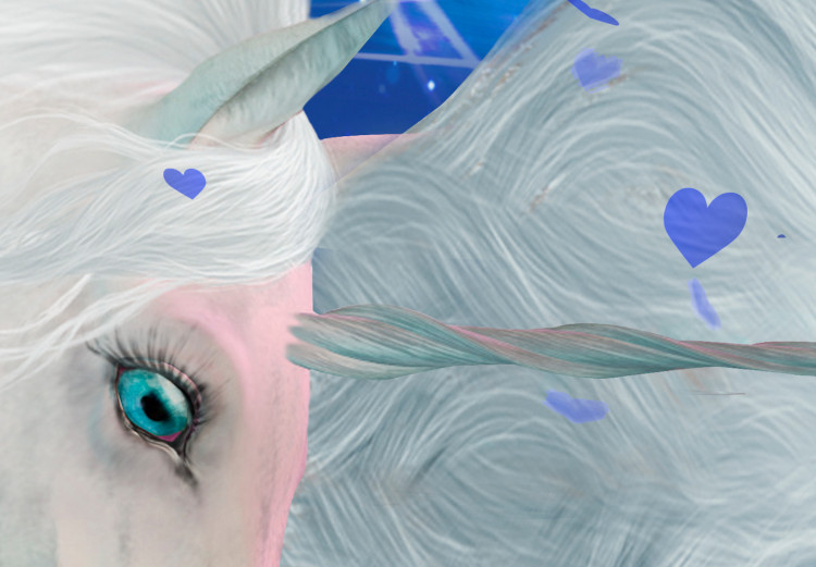 Wall Mural White unicorns - magical motif in blue shades with sparkle 107244 additionalImage 8