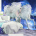 Wall Mural White unicorns - magical motif in blue shades with sparkle 107244 additionalThumb 3