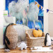 Wall Mural White unicorns - magical motif in blue shades with sparkle 107244 additionalThumb 6
