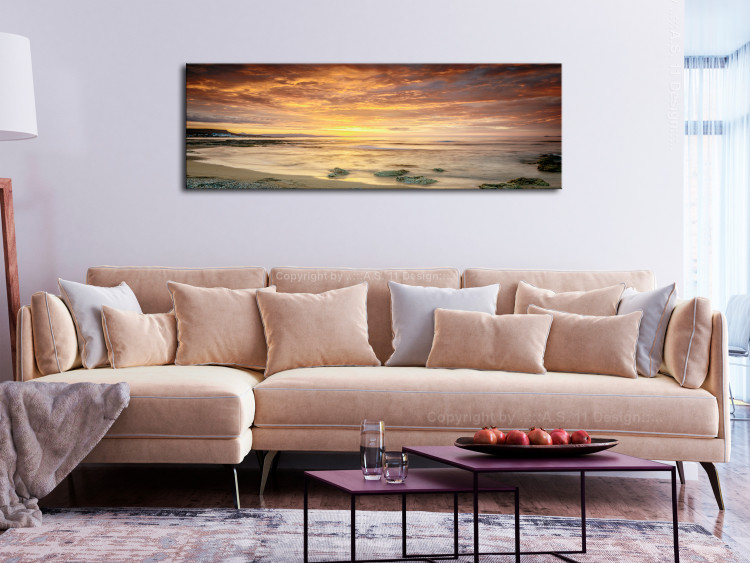 Canvas Sunset - seaside panorama in warm colors 108344 additionalImage 3