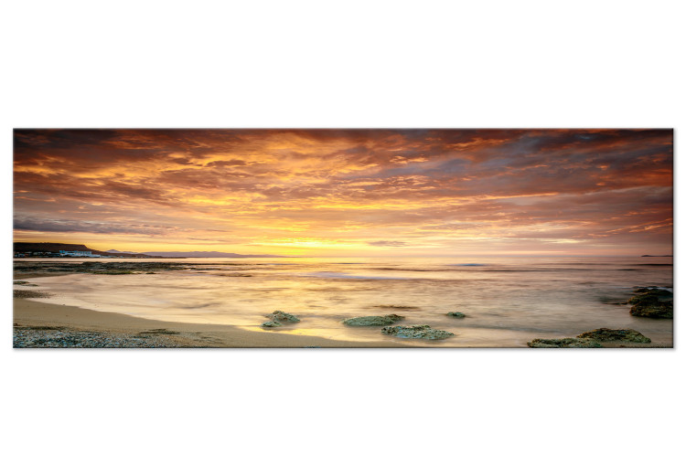 Canvas Sunset - seaside panorama in warm colors 108344