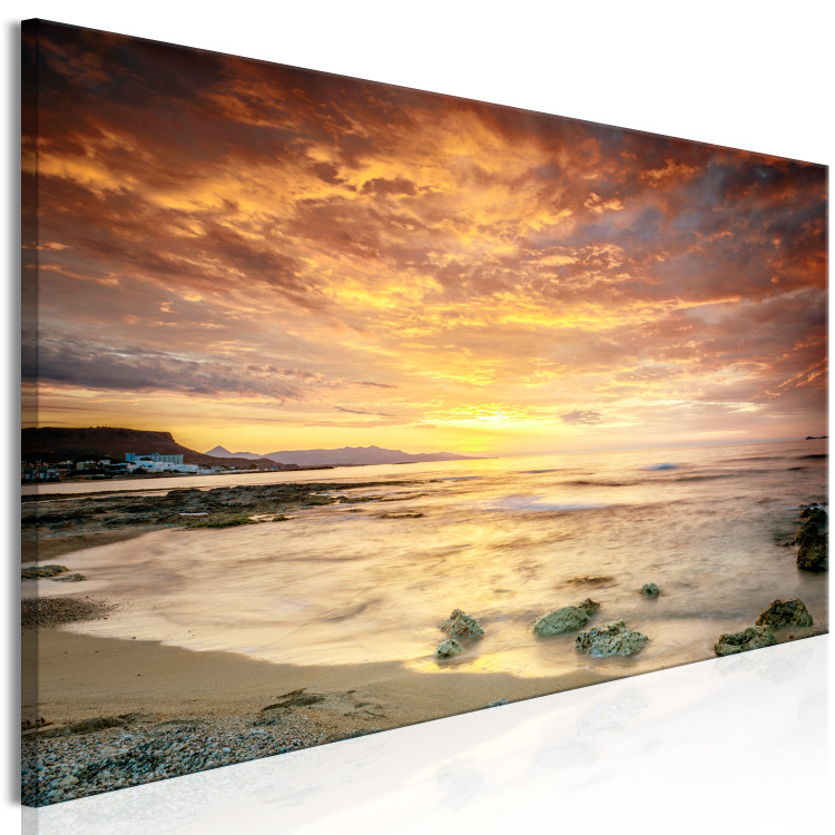 Canvas Sunset - seaside panorama in warm colors 108344 additionalImage 2