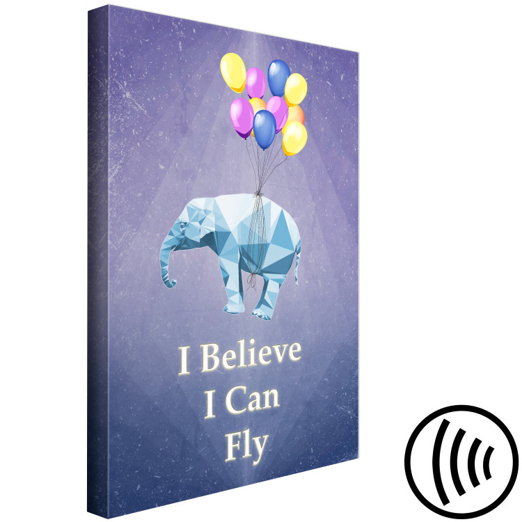Canvas Words of Inspiration (1-part) - Elephant with Balloons and Motivational Text 114544 additionalImage 6