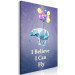 Canvas Words of Inspiration (1-part) - Elephant with Balloons and Motivational Text 114544 additionalThumb 2