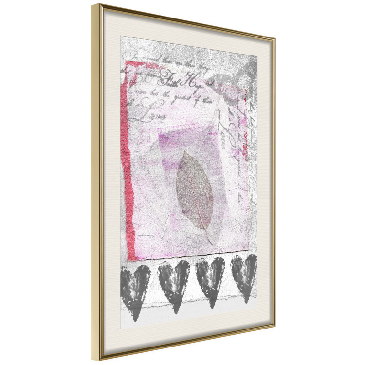 Wall Poster Diary - vintage-style composition with leaves and hearts with texts 115044 additionalImage 2