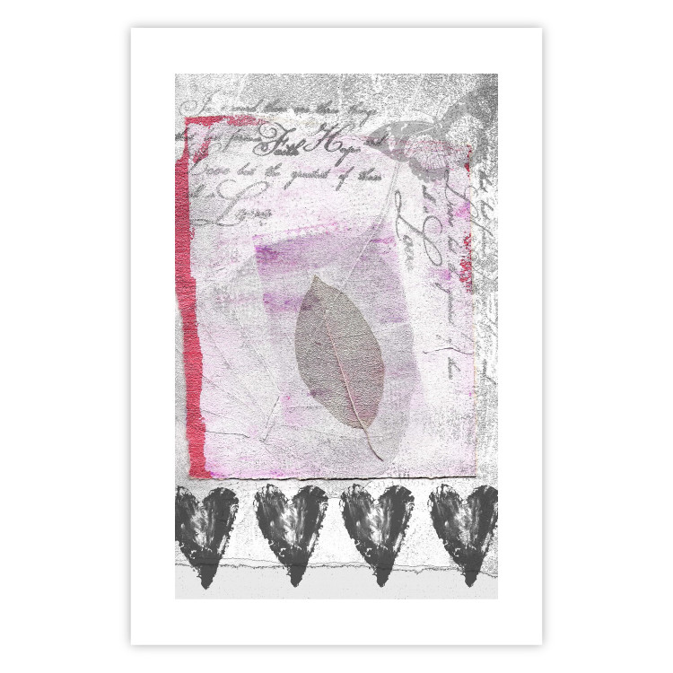 Wall Poster Diary - vintage-style composition with leaves and hearts with texts 115044 additionalImage 25