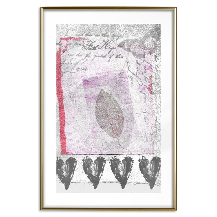 Wall Poster Diary - vintage-style composition with leaves and hearts with texts 115044 additionalImage 16