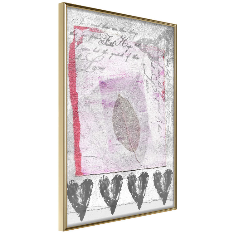 Wall Poster Diary - vintage-style composition with leaves and hearts with texts 115044 additionalImage 14