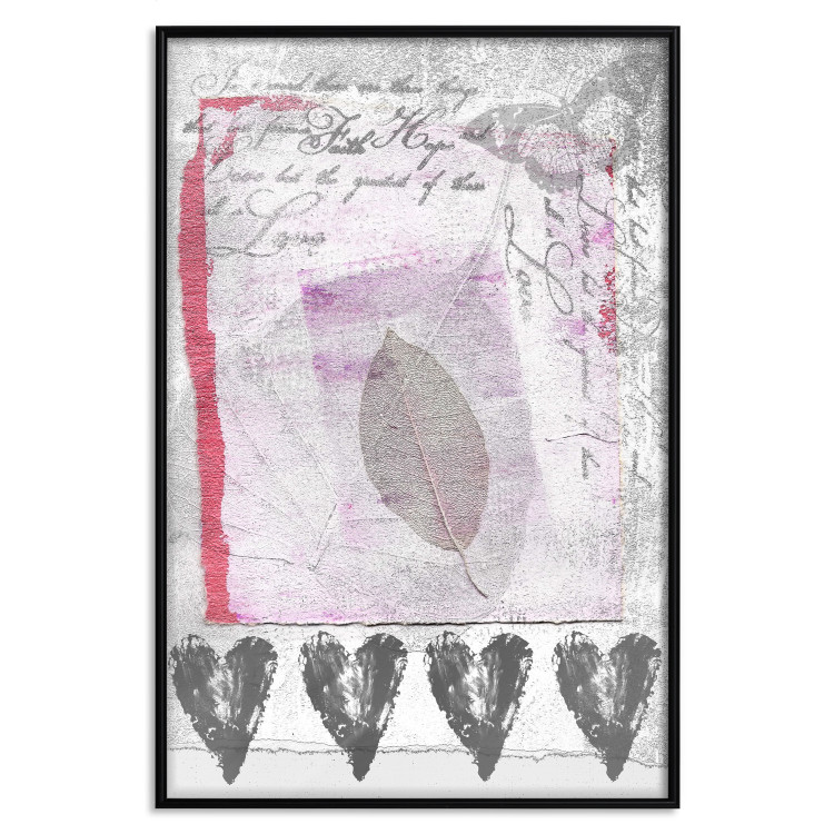 Wall Poster Diary - vintage-style composition with leaves and hearts with texts 115044 additionalImage 24