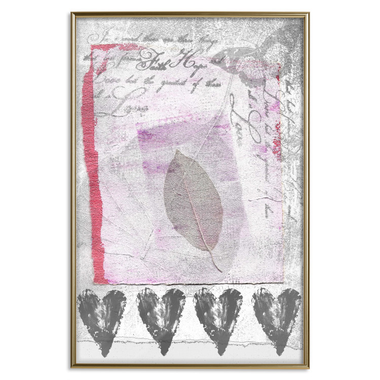 Wall Poster Diary - vintage-style composition with leaves and hearts with texts 115044 additionalImage 16