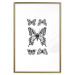 Wall Poster Five Butterflies - black and white composition with winged daytime insects 116944 additionalThumb 14